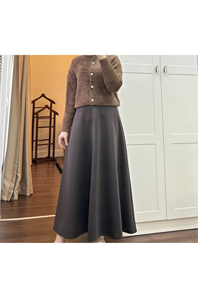 Molly Nelly Women's Puff Scuba Hijab Flared Skirt