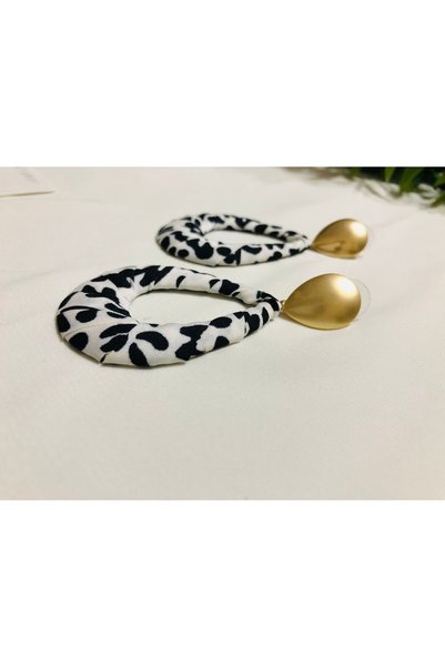 Home Zebra Pattern Drop Earrings - Black and White Earrings