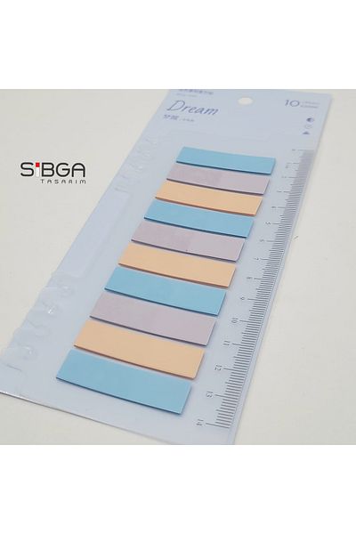 sibga tasarım Transparent Colored Post-It Note Paper - 200 Sheets Bookmark Sticker