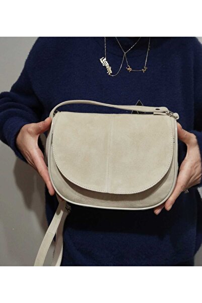 atter Geantă pentru femei Haki̇ki̇ Deri̇ Suede (23cm X 19cm)