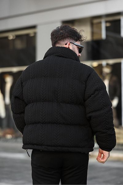 MODAEMAS МЪЖКО ПЛЕТЕНО ЗИМНО ПАЛТО С ДЕСЕРТ И ПЪЛНЕЖ