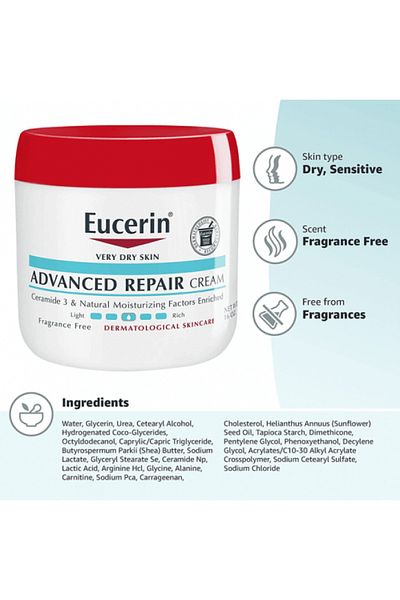 Eucerin Advanced Repairing Body Cream for Dry Skin - 454 gm