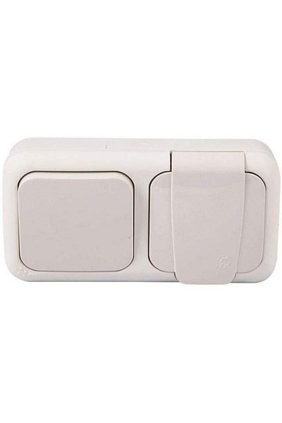 STOREMAX Jvnnshop Palm White Switch + Grounded Socket Cabul Connection Combination 646268