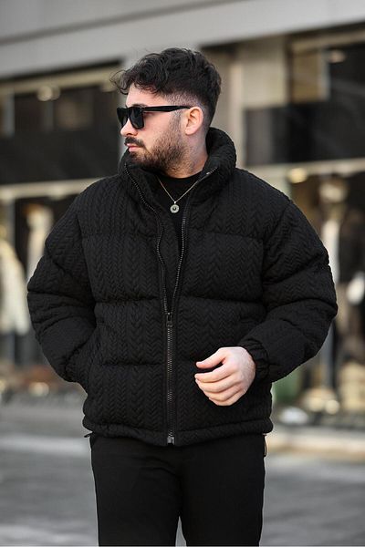 MODAEMAS МЪЖКО ПЛЕТЕНО ЗИМНО ПАЛТО С ДЕСЕРТ И ПЪЛНЕЖ