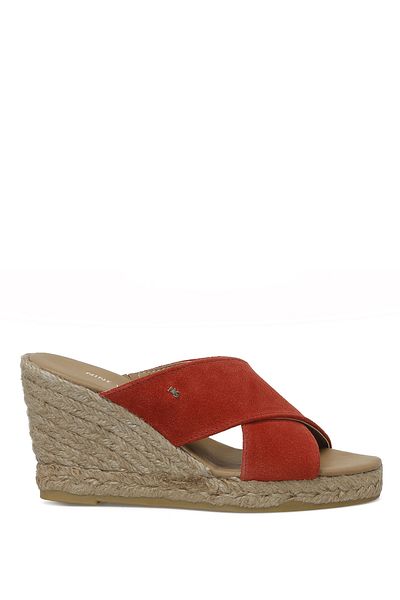 Nine West Sanhem 3Fx Red Women's Wedge Heel Slippers