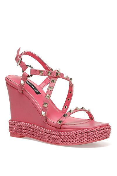 Nine West Harte3-A 3Fx Fuchsia Women's Wedge Heel Sandals