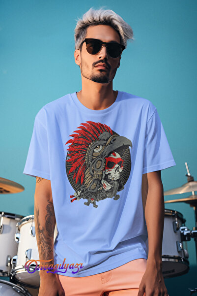 oneagılyazı تي شيرت كبير الحجم مطبوع عليه جمجمة