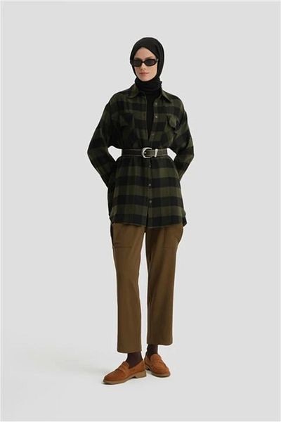 Armine Lumberjack Shirt with Flap Pocket Ort3637 Green