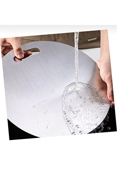 Stainless Art Yuvarlak Paslanmaz Çelik 30 x 30 Cm Çok Amaçlı Et Doğrama Mutfa...