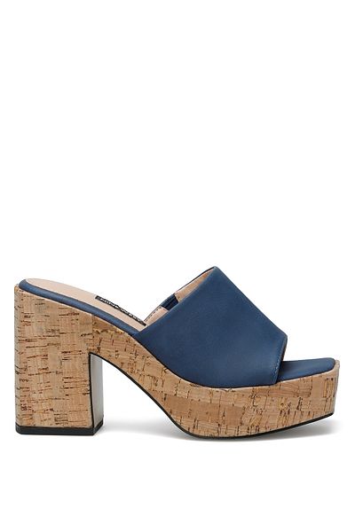 Nine West Garba 2Fx Navy Blue Women's Heeled Slippers