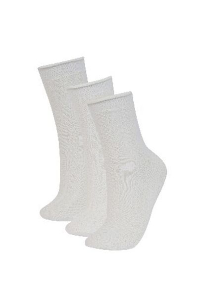 DeFacto 3-teilige Baumwollsocken für Damen E2061axns