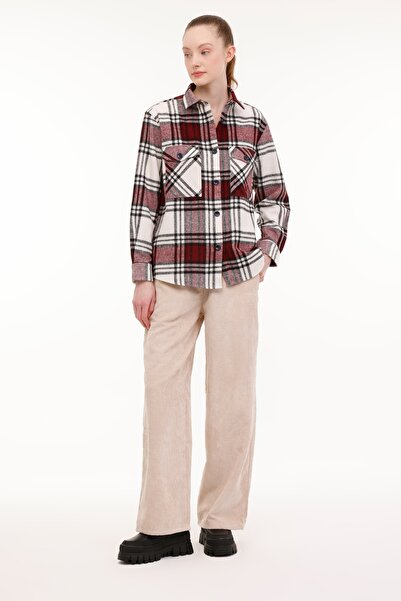 lumberjack CW80846-006 I23 Kırmızı Kadın Gömlek