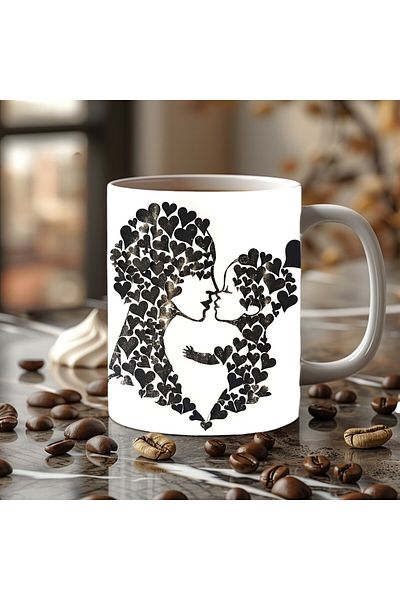 Evion Porcelain Mug in Mother and Baby Design - Gift Mug - Printed Mug