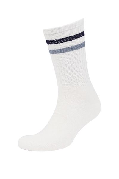 DeFacto Bequeme elastische 3-teilige lange Baumwollsocken für Herren D9666axns