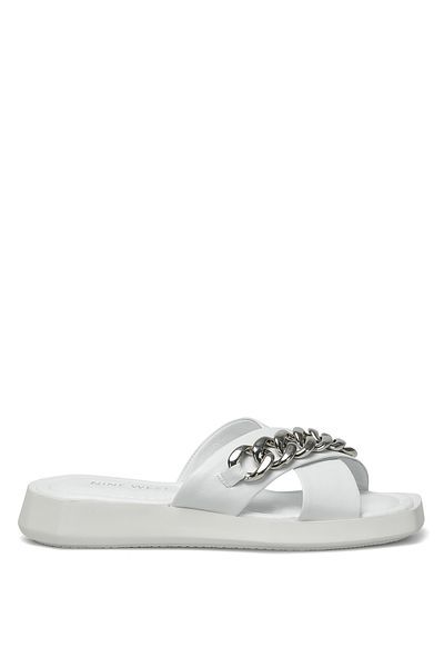 Nine West Oshael 2Fx White Women's Flat Slippers