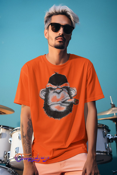 oneagılyazı tricou oversize cu imprimeu maimuță