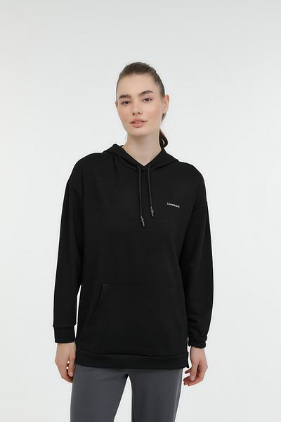 lumberjack Γυναικείο φούτερ Luna Long Hoodie Μαύρο W-ct664