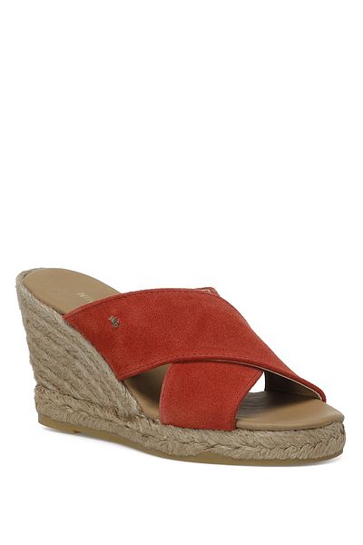 Nine West Sanhem 3Fx Red Women's Wedge Heel Slippers