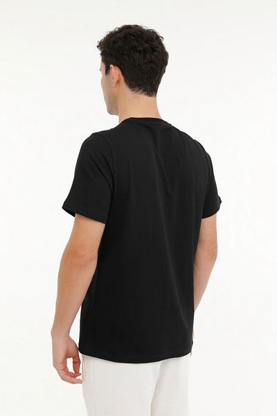 lumberjack Basic M-ct102 Ανδρικό μπλουζάκι με μαύρη στρογγυλή λαιμόκοψη