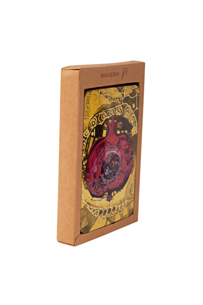 Biggdesign Canan Barber - Pomegranate Metal Covered Pearl Notebook