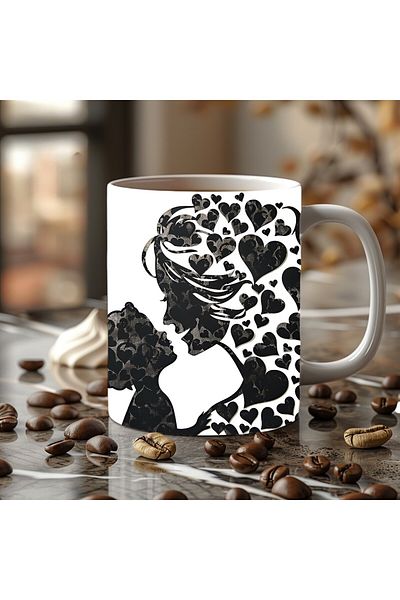 Evion Porcelain Mug in Mother and Baby Design - Gift Mug - Printed Mug