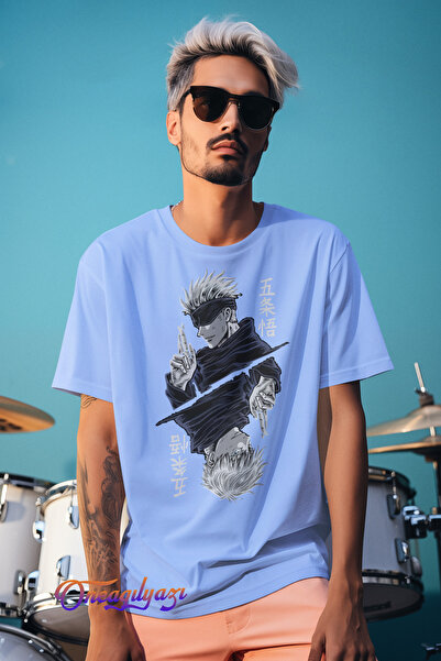 oneagılyazı Jujutsu Kaisen anime majica sa štampanim motivom, veće veličine