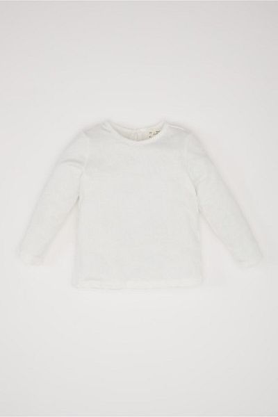 DeFacto 2-teiliges Baby-Set für Mädchen, Rundhalsausschnitt, lange Ärmel, Oberteil, Hosenträger, Salopet-Kleid D9326A525SP