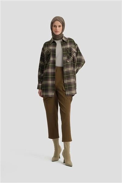 Armine Lumberjack Shirt with Flap Pockets Ort3637 Khaki