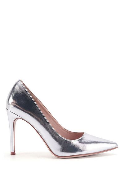 Nine West FELIO 3PR stříbrné dámské boty na vysokém podpatku