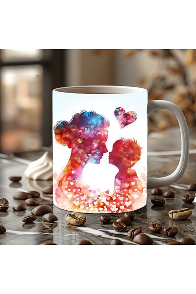 Evion Porcelain Mug in Mother and Baby Design - Gift Mug - Printed Mug