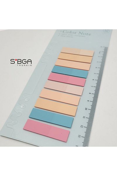 sibga tasarım Transparent Colored Post-It Note Paper - 200 Sheets Bookmark Sticker
