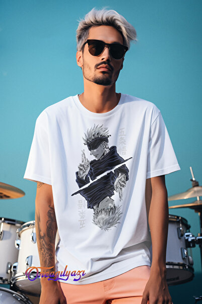 oneagılyazı Tricou oversize cu imprimeu anime Jujutsu Kaisen