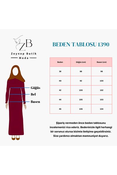 Zeynep Butik Hijab Winter Dress 1390