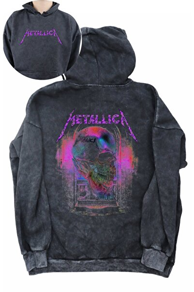 Fuddy Moda Φούτερ με κουκούλα Metallica Unisex Vintage με στάμπα στο πίσω μέρος