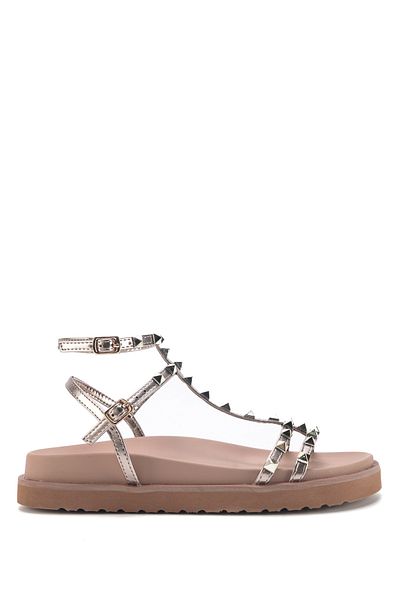 Nine West Tevr 3Fx Gold Women's Thick Sole Sandals