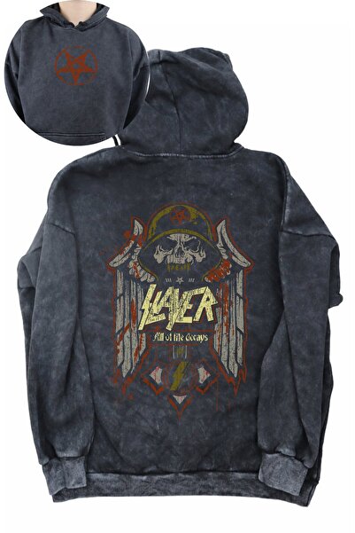 Fuddy Moda Hanorac unisex Slayer Rock Band - Hanorac oversize cu imprimeu pe ...