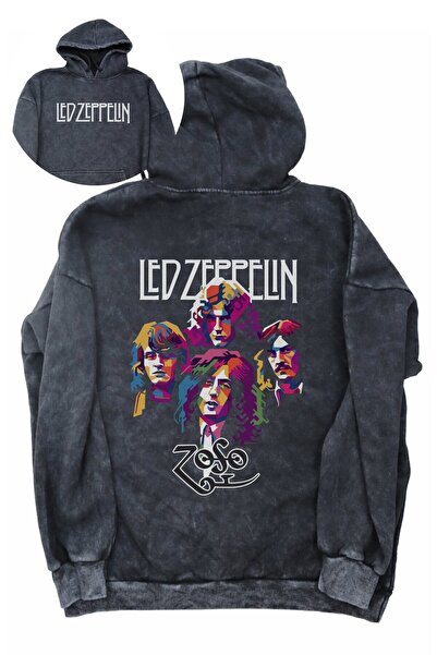 Fuddy Moda Hanorac oversize unisex Led Zeppelin - Hanorac cu glugă, cu imprim...