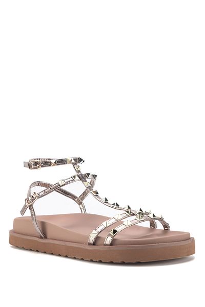 Nine West Tevr 3Fx Gold Women's Thick Sole Sandals