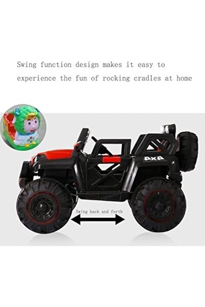 ALBADER يمكن للأطفال الجلوس على سيارة كهربائية كبيرة للأطفال تعمل بالتحكم عن بعد، ألعاب ركوب، تصميم جيب