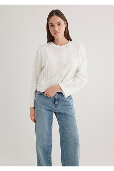 Mavi Tricou cu mânecă lungă cu dungi albe, supradimensionat / cu croiala largă 1612806 -70057