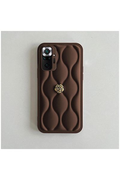 Zebana حافظة متوافقة مع هاتف Xiaomi Redmi Note 10 Pro، حافظة جلدية Zebana Camellia باللون البني