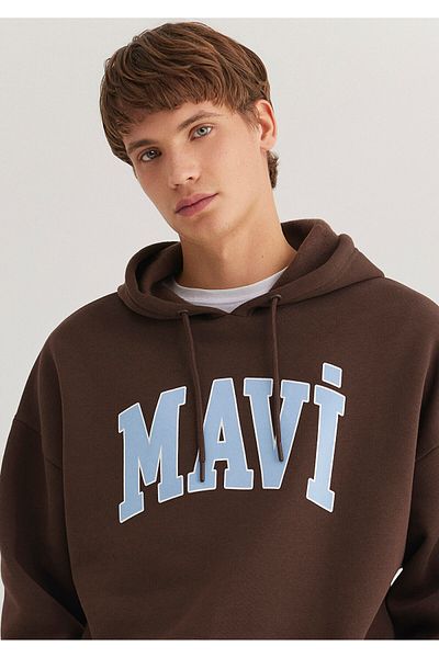 Mavi Φούτερ με κουκούλα καφέ με λογότυπο 067149 -88067