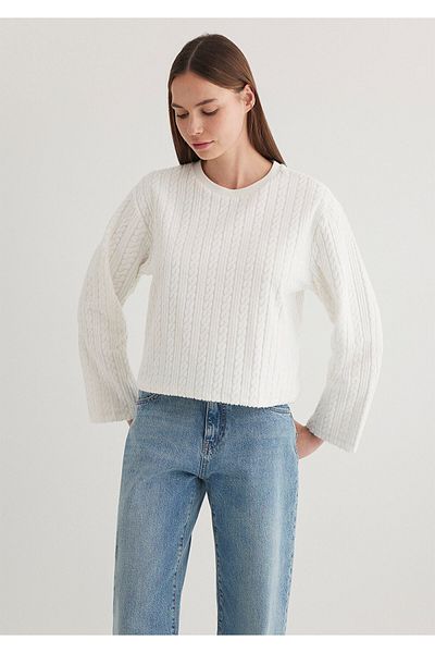 Mavi Tricou cu mânecă lungă cu dungi albe, supradimensionat / cu croiala largă 1612806 -70057