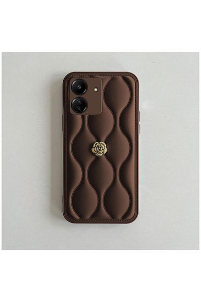 Zebana حافظة جلدية متوافقة مع هاتف Xiaomi Poco C65 Zebana Camellia باللون البني