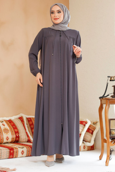 Neva Style Smoked Hijab Ferace - Zippered, Model 45290Fu