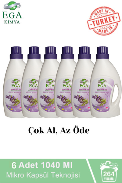 Ega Kimya Aktif Kapsül Teknolojili Lavanta Çamaşır Yumuşatıcısı 6 X 1040 ml 2...