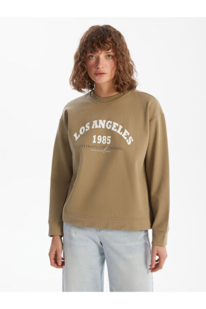 LC Waikiki Ozmarka New Season Crew Neck Los Angeles Printed Oversize Women's ...