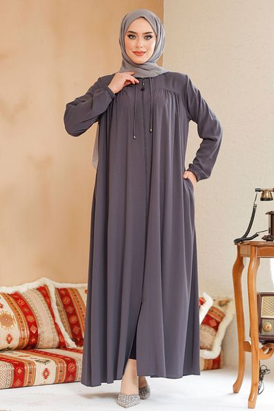 Neva Style Smoked Hijab Ferace - Fermoar, Model 45290FU