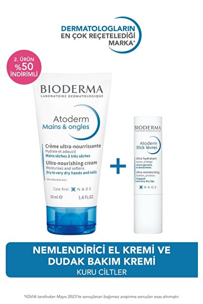 Bioderma Atoderm El Kremi ve Dudak Bakım Kremi İkilisi