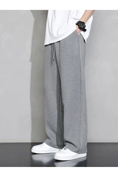 THE WHITE Baggy Cut Straight Leg Gray Sportswear Sweatpants
